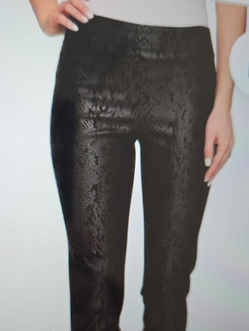 Krazy Larry Snake-Embossed Black Skinny Pants 12